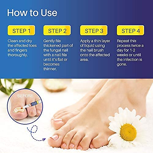 Pulchra Nail Fungus Treatment, Fingernails and Toenails Care Solution with Nail File - Hydrates, Restore and Nourish Discoloration, Brittle, Ridged and Damaged Nails (4 Pcs)